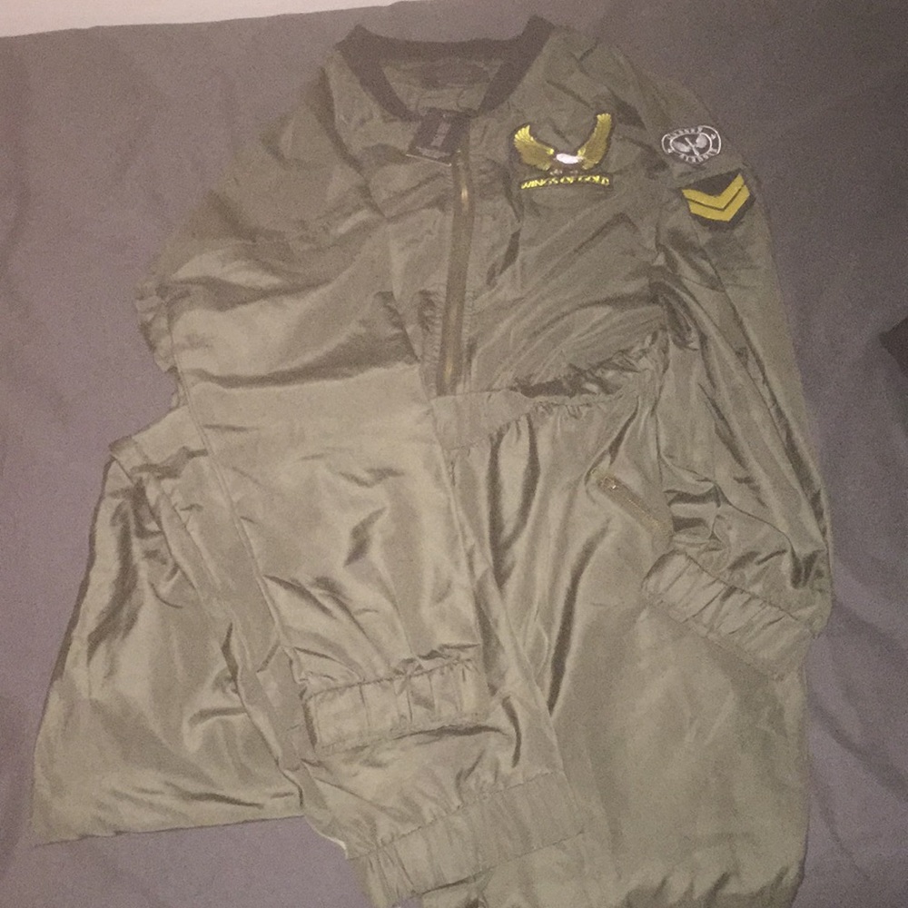 NWT army green jumpsuit